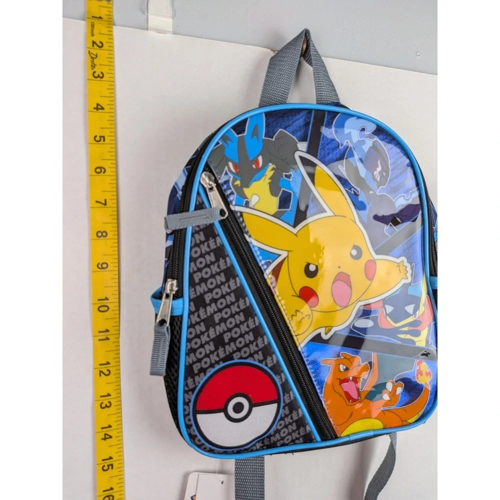 Pokemon Pikachu Charizard Lucario Mini Backpack Blue Bioworld Kids OSFA NWT